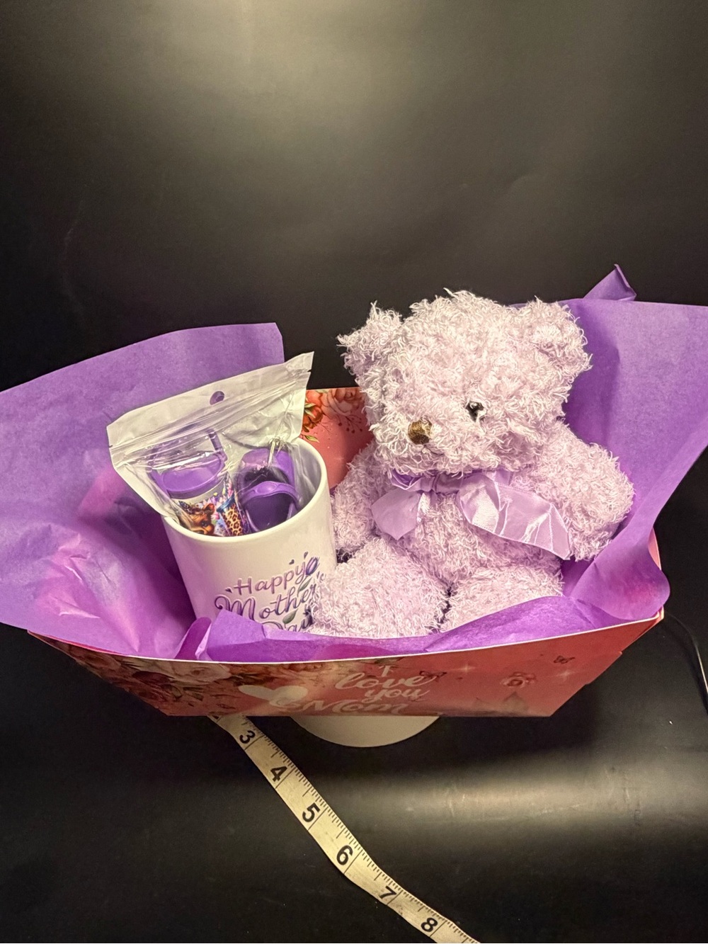 Lilac Plush Teddy Bear Gift Set